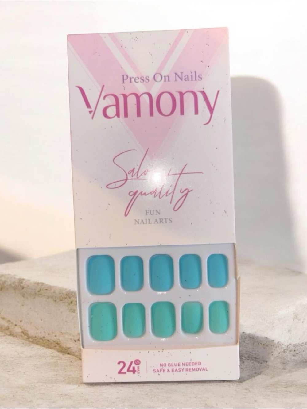 Vamony Press On Nails Fun Nail Art Salon Quality Brand New in Box - Picture 8 of 9